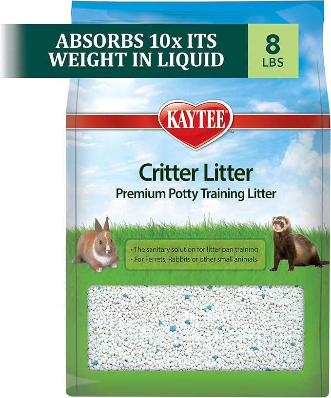 Kaytee Premium Potty Training Critter Litter for Rabbits & Ferrets, 8 lb | Cleaner cages. Bunny litter for potty training. 99% dust free, absorbs 10x, rat litter