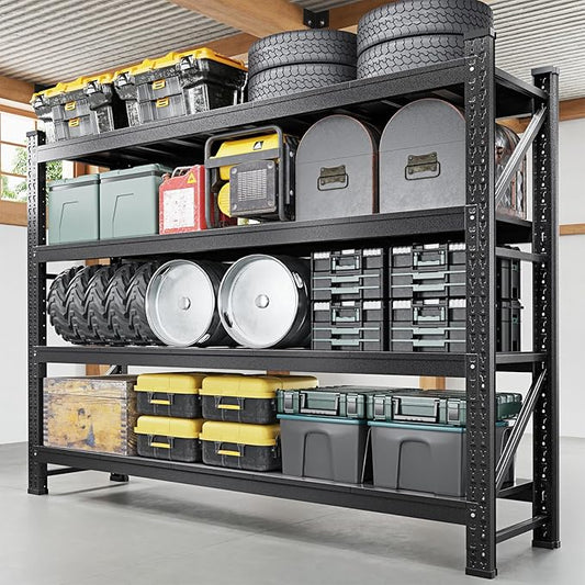 Letaya 8000LBS Storage Shelves Heavy Duty,75" W Garage Shelving Units, 4 Tier Adjustable Utility Rack Shelf,Large Metal Industrial Shelves,for Shop,Warehouse,Basement (75" W x 24" D x 70" H)
