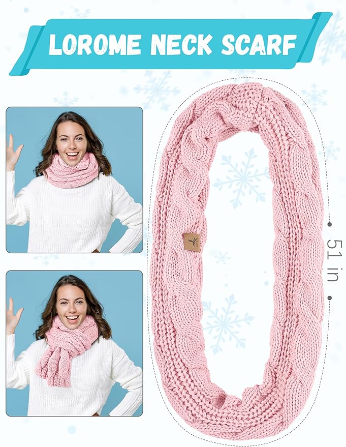 Winter Beanie Hat Scarf Gloves, Warm Fleece Knit Hats Touch Screen Gloves Neck Scarf Set Winter Gifts for Unisex Adult