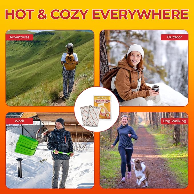Hot&Cozy Hand Warmers - Super Long Lasting Safe Natural Air Activated Warmers - Odorless Hot Hand Warmer -Up to 10 Hours of Heat - 96 Packs - 48 Pair