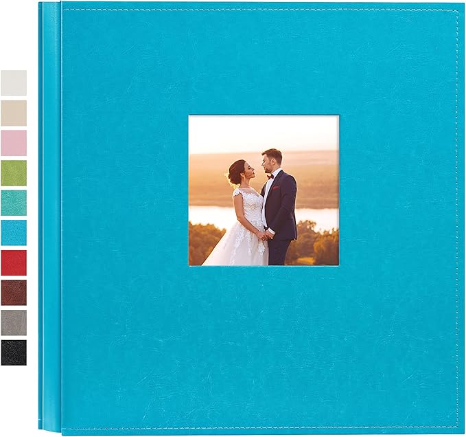 potricher Photo Album 4x6 1000 Photos Leather Cover Large Capacity Picture Albums with 1000 Horizontal and Vertical Pockets for Family Wedding Anniversary and Baby (Blue)