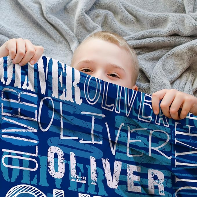 Ships Next Day- Custom Blanket with Name, Personalized Kids Throw Blankets, Teen Girl Gifts Trendy Stuff, Christmas Birthday Gifts for Boys Girls