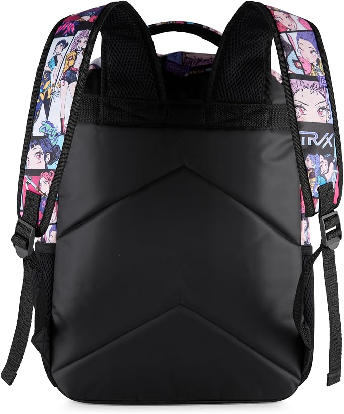 AI ACCESSORY INNOVATIONS K-Pop Demon Hunters Huntrix 16” Backpack for Girls, Featuring an AOP of Rumi, Zoey, Mira, Allover Print