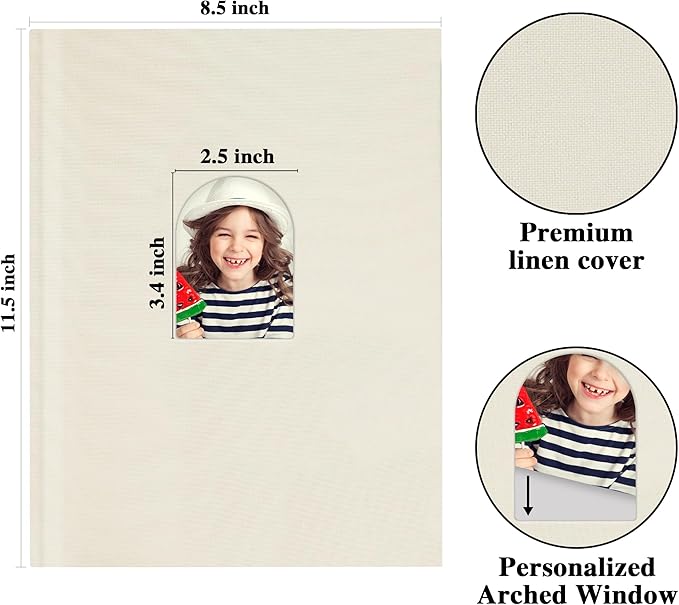 Vienrose Premium Small Photo Album 4x6 for 60 Pictures, Linen Cover Photo Book with Writing Space, Ideal for Wedding Albums, Baby Books, and Travel Journals