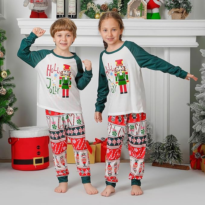 Matching Family Christmas Pajamas Sets, Holiday PJs with Top and Pants, Cute 2 Piece Sleepwear for Couples/Women/Men
