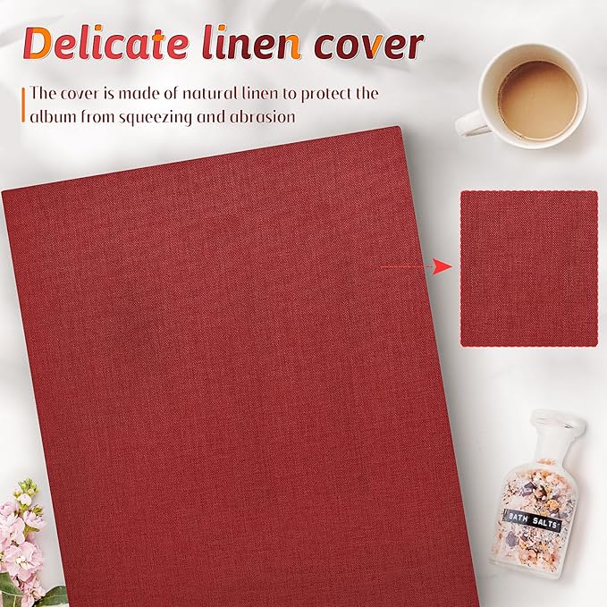 Popotop Photo Album 4x6 600 Pockets for Wedding Gifts,Linen Hardcover Picture Albums for Family Anniversary Baby Vacation Pictures