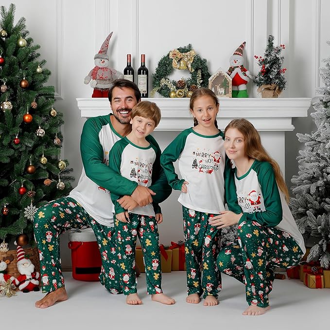 PYAEAS Matching Family Pajamas Sets Christmas PJ's Jammies Holiday Sleepwear Loungewear for Adult Women Men Xmas Outfits