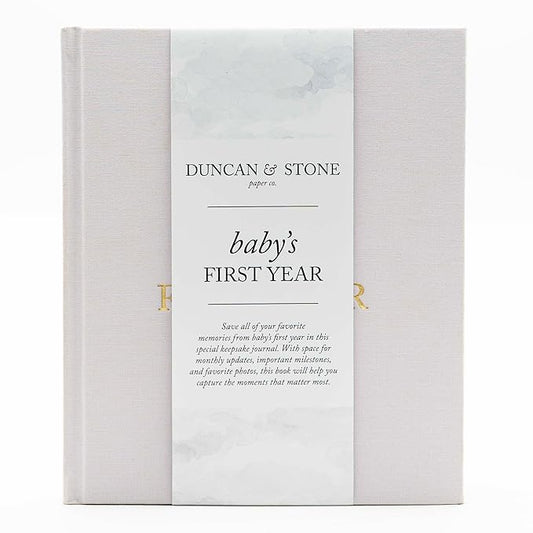 Baby First Year Book - Heirloom Keepsake Baby Memory Book to Record Important Milestones, Photos, Ultrasounds & More - Newborn Books (Lilac,112 Pages)