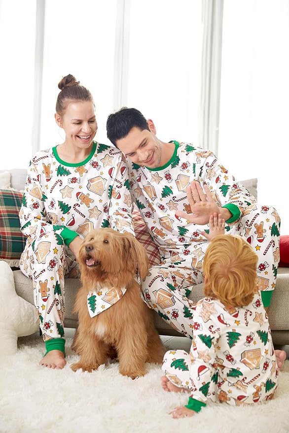 PATPAT Christmas Family Matching Pajama Sets Includes Christmas Socks - Perfect for Family Photos & Holiday Celebrations
