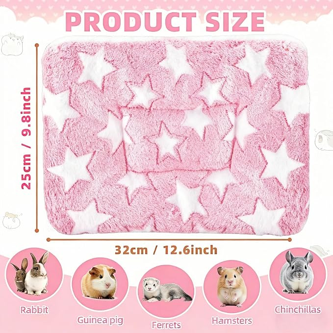 Steelhill Small Pet Bed 3 Pcs Animal Beds for Rabbit,Guinea Pig,Chinchilla,Hedgehog,Ferret & More Warm,Cozy,Soft Washable Bunny Pet Mattress for Indoor