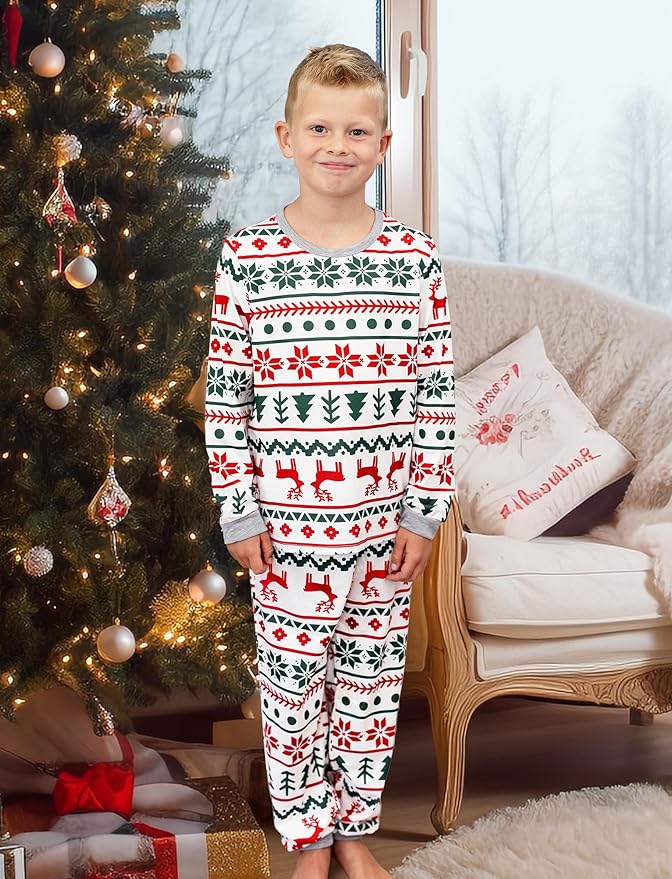 PATPAT Christmas Family Matching Pajama Sets Includes Christmas Socks - Perfect for Family Photos & Holiday Celebrations