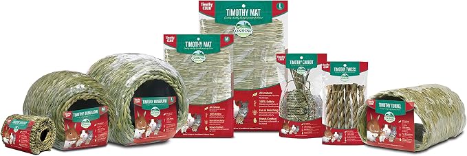 Oxbow Animal Health Timothy Club Mat, Large, Guinea Pig Hideout, Guinea Pig Toys, Bunny Toys, 100% Timothy Hay, Bunny Enrichment for Rabbit Cage, Rat Cage Accessories (Pack of 2)