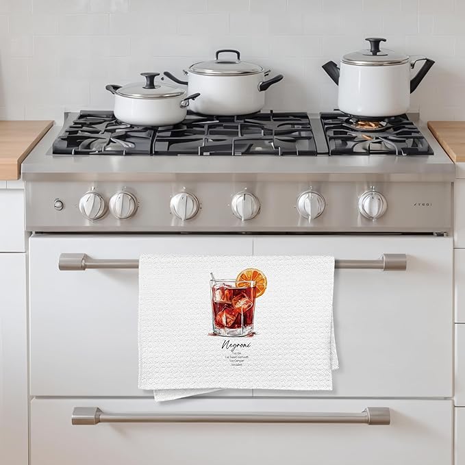 Cocktail Negroni Gifts Kitchen Towels, Cocktail Negroni Dish Tea Hand Towels for Kitchen Bar Decor, Gifts for Bartenders, 16x24 Inch