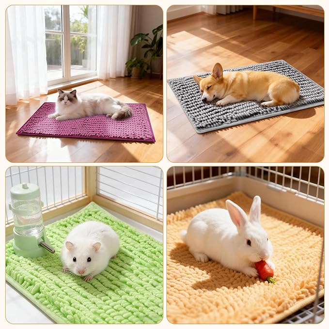 8 Pcs Guinea Pig Cage Liner, 16x12 Inch Washable Fleece Bedding Mat | Reusable Guinea Pig Bedding & Pee Pads for Small Animals, Rabbit