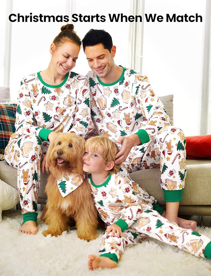 PATPAT Christmas Family Matching Pajama Sets Includes Christmas Socks - Perfect for Family Photos & Holiday Celebrations