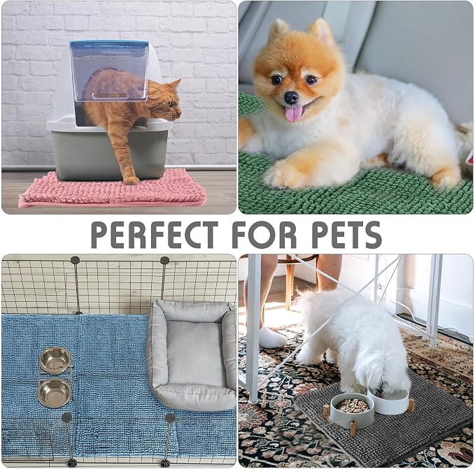Amylove 4 Pcs Guinea Pig Cage Liner 12 x 12 Inch Washable Chenille Pee Pads Pet Dog Cat Bedding Training Mat Reusable for Small Animals Puppy Bunny Hamster Chinchilla
