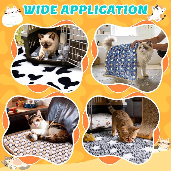 Eilyliafe 6 Pcs Guinea Pig Blankets Bedding Small Animal Cage Liners Sleep Mat Absorbent Reusable Pet Pee Bedding Pad Cover for Hamster Ferret Chinchilla Rabbit Hedgehog (14 x 28 Inch)