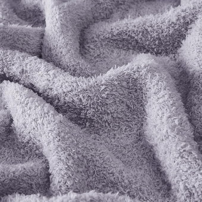 CYMULA Knit Throw Blanket for Couch Purple - Super Soft Lightweight Plush Fuzzy Fluffy Cozy Blankets and Throws for Sofa Bed, 50 x 60 inches
