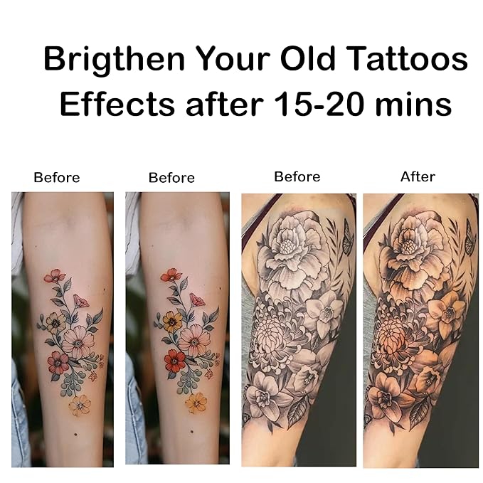 Tattoo Aftercare Healing Balm and Cream, Colour Brightening Organic Moisturiser for New and Old Tattoos, 75g for women