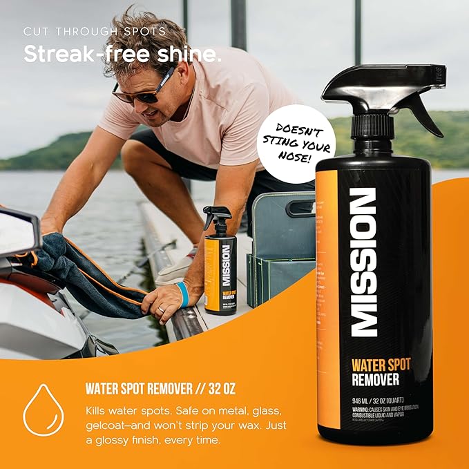 MISSION Boat Gear Cleaning Kit Premium Boat Detailing Kit with Boat Cleaner, Boat Vinyl Cleaner, Boat Seat Cleaner and Microfiber Towels, Complete Boat Cleaning Supplies for Interior and Exterior