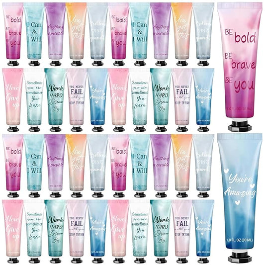 40 Pack Employee Appreciation Team Gifts Bulk Travel Size Hand Cream Inspirational Natural Fragrance Hand Lotion Christmas Winter Thank You Gifts for Women Teacher Nurse Coworker Staff Baby Shower