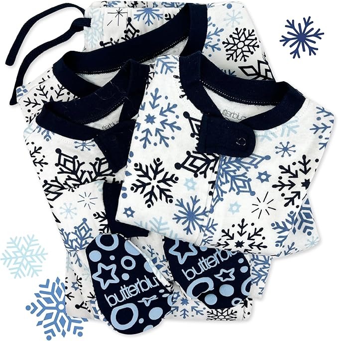 JAMIE Matching Family Jammies Holiday Pajamas 100% Organic Cotton PJs Adults, Kids, Toddlers, Baby, Pets