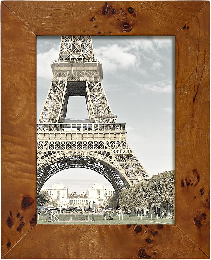 Concepts DHD, Burl Wood Picture frame, Wallhung Or Tabletop Décor In Bulk, Table Or Wall Photo Collage (5x7, 4 Pack)