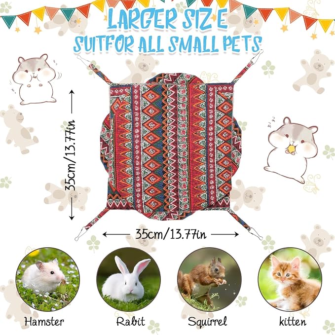 3 Tier Guinea Pig Cage Accessories,Ferret Rat Hammock,13.7x13.7 Inches, Pet Cage Hanging Bunkbed Hammock for Small Animals,Guinea Pig,Ferret,Kitten,Squirrel, Chinchilla, Rat,Parrot | Rat Hammock for Cage, Pet Cage Hanging Hammock, Small Animals, Guinea...
