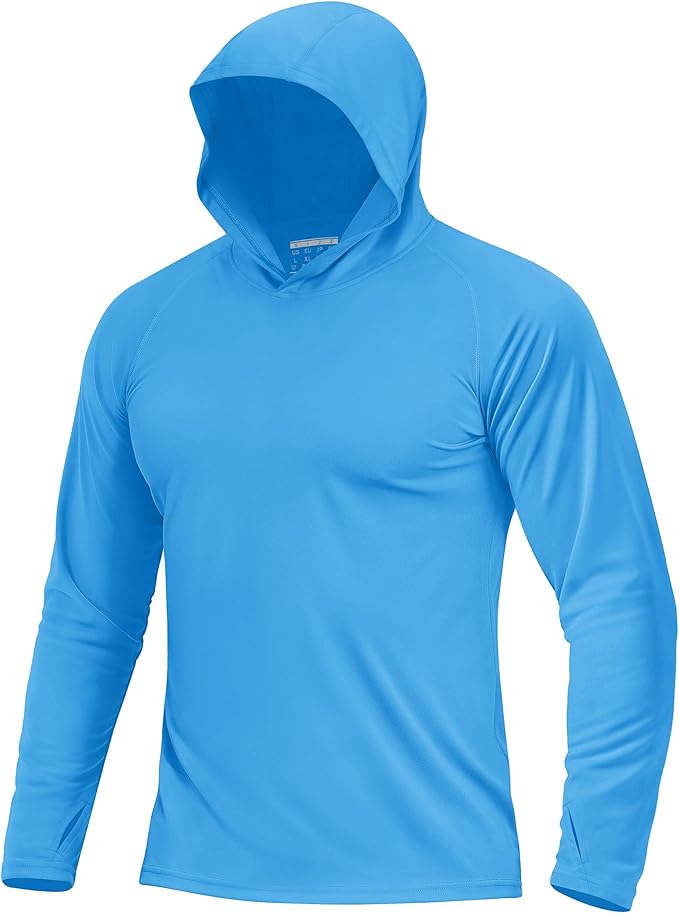 Boladeci Men's UPF 50+ Sun Protection Lightweight Hoodie Shirts Long Sleeve Fishing Shirt SPF UV Hiking Swim