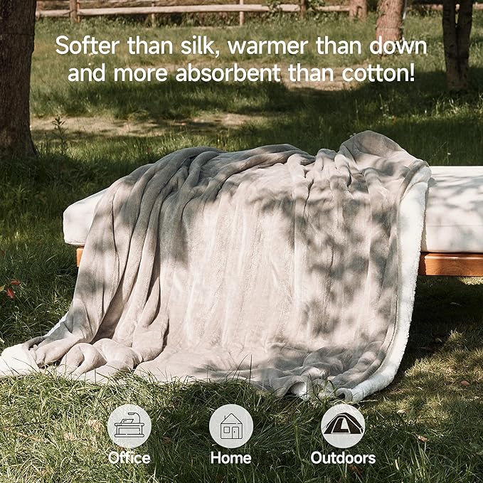 GOTCOZY Heated Blanket - Queen Size Electric Blanket with Dual Controller, 6 Heating Levels & 10 Hour Auto Off, ETL Certified (84x90 Inch Grey)