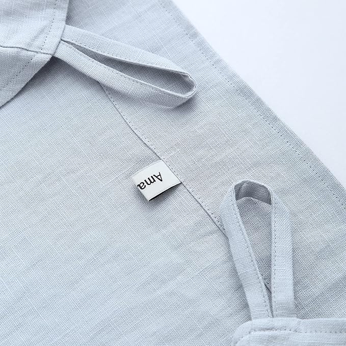 Amazhiyu Pure Linen Over The Door Laundry Hanging Hamper Bag for Holding Dirty Clothes and Saving Space Dusty Blue