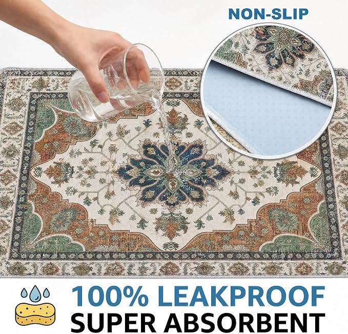 Washable Pee Pads for Dogs,Great Urine Absorbent Reusable Puppy Training Pads,Waterproof,Leak-Proof & Non-Slip Potty Pads for Whelping,Crate,Playpen,Bed.(Dark Teal Floral,54"x54")