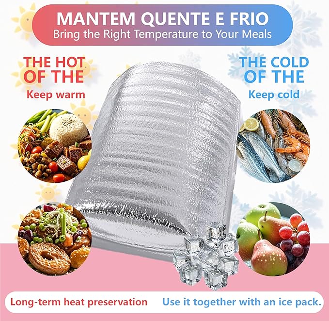 Smilco Reusable Insulation Bags Thermal Box Liners Metalized Liners Lunch Food Box Shopping Bag Insulated Lining Waterproof Insulation Package (25 Pack/ 8 In x 11 In)