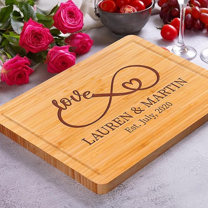 Personalized Cutting Board for Couples 2025, Wedding, Engagement Gifts for Couples, Anniversary, Bridal Shower, Housewarming, Christmas, Customized Ideas for Men, Women, Family