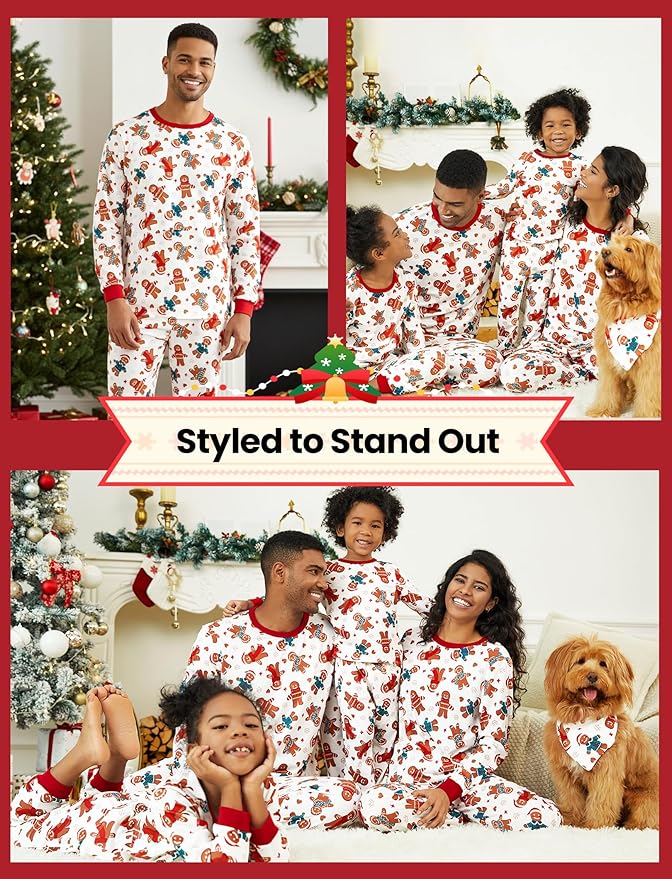 PATPAT Christmas Family Matching Pajama Sets Includes Christmas Socks - Perfect for Family Photos & Holiday Celebrations