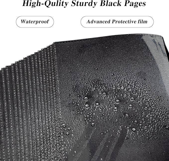 Photo Album Holds 300 Pockets with Linen Cover and Customizable Window, Fits 4x6 Photos, Archival Black Pages, Gray Green