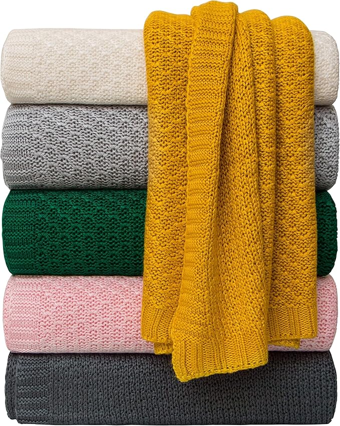 NTBAY Cable Knit Cooling Toddler Blanket, Soft and Breathable Baby Blanket 30x40 Inches Made from Rayon Derived from Bamboo for Crib, Stroller, Nursery, Sliver Grey