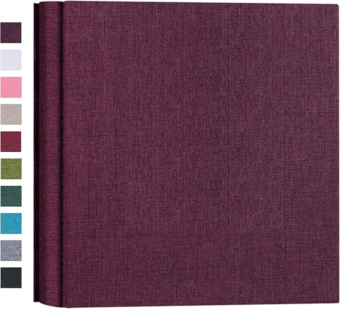 Mublalbum Small Photo Album 4x6 200 Photos Linen Cover Picture Book with Horizontal Pockets for Family Wedding Baby and Anniversary (Purple)