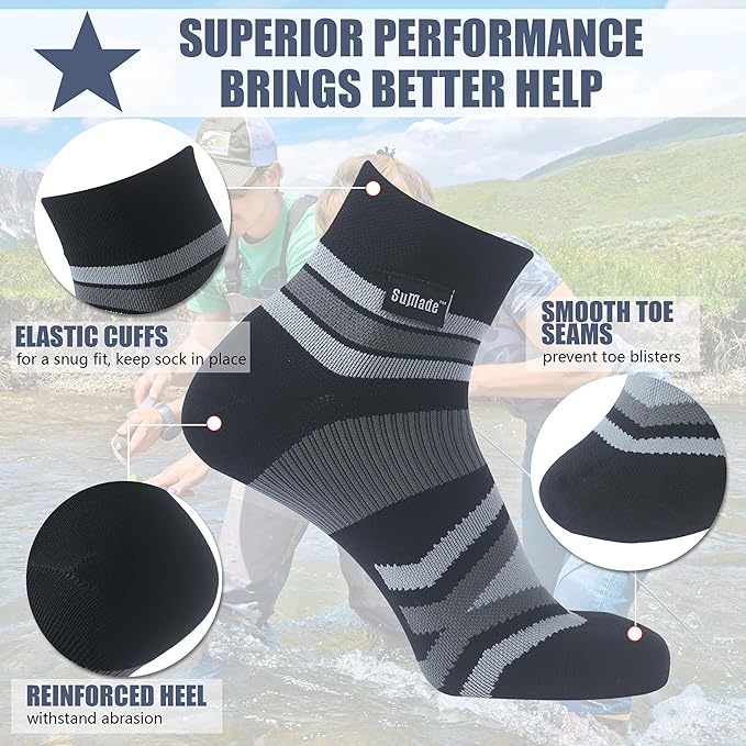 Waterproof Socks Neoprene Unisex Breathable Outdoor Sports Hiking Fishing Wading Crew/Ankle Socks