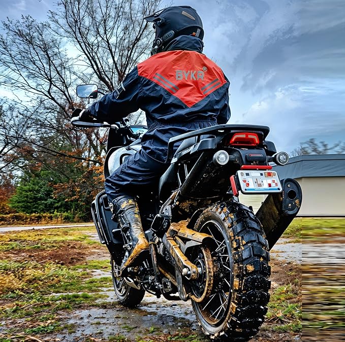 BYKR Waterproof Outdoors Motorcycle Rain Suits for Men & Women Cycling 2-Piece Breathable & Windproof Wet Weather Protection