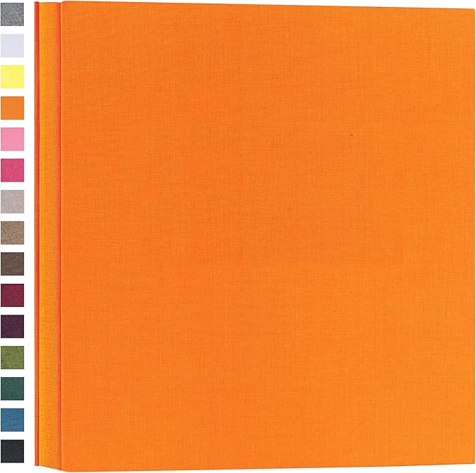 potricher Photo Album for 4x6 1000 Photos Linen Cover Extra Large Capacity Picture Book for Family Wedding Anniversary and Baby (Orange)