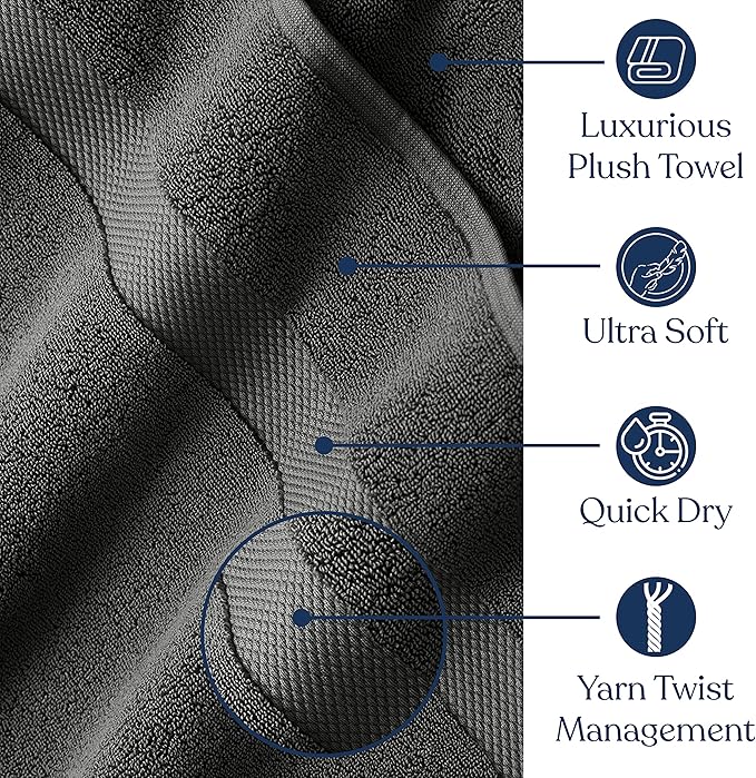 Delara Organic Cotton Luxuriously Plush Bath Towel 10 Piece Set|GOTS & Oeko-TEX Certified|Premium Hotel Quality Towels|Feather Touch Technology|650 GSM Long Staple|Soft, Quick Dry & Ultra-Absorbent