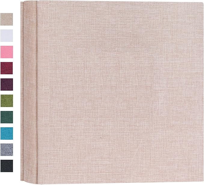 Mublalbum Small Photo Album 4x6 200 Photos Linen Cover Picture Book with Horizontal Pockets for Family Wedding Baby and Anniversary (Beige)