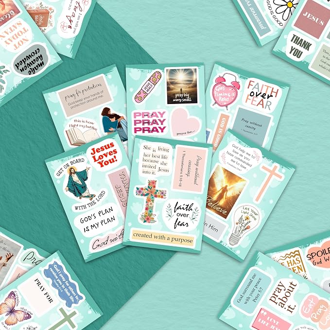 100Pcs Christian Religious Stickers - Prayer Board Supplies Kit for Women - Christian Gifts, Party Supplies - Faith, Praying Stickers- Gift for Women & Men