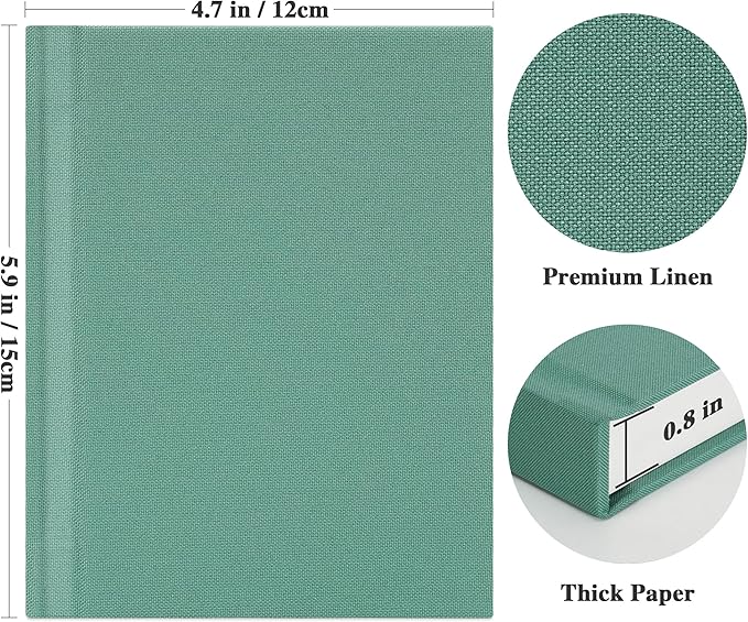 Vienrose Polaroid Photo Album with Writing Space – 2x3 Photo Album for Instax Mini & Polaroid Go, 26 Pockets Wedding Travel Scrapbook, Small Linen Album for Instant Photos, Light Green