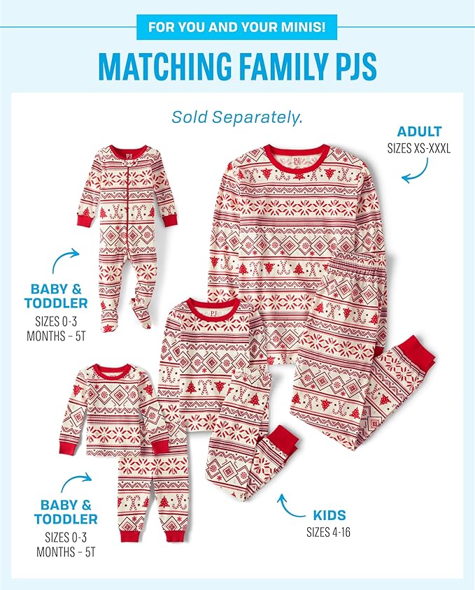 The Children's Place unisex-baby And Kids, Sibling Matching, Holiday Pajama Sets, Cotton
