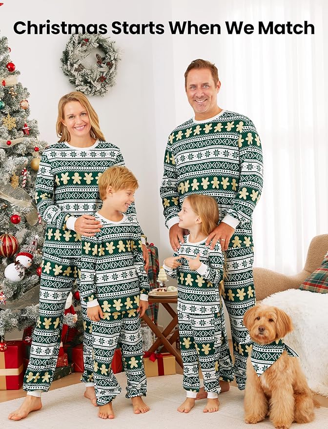 PATPAT Christmas Family Matching Pajama Sets Includes Christmas Socks - Perfect for Family Photos & Holiday Celebrations