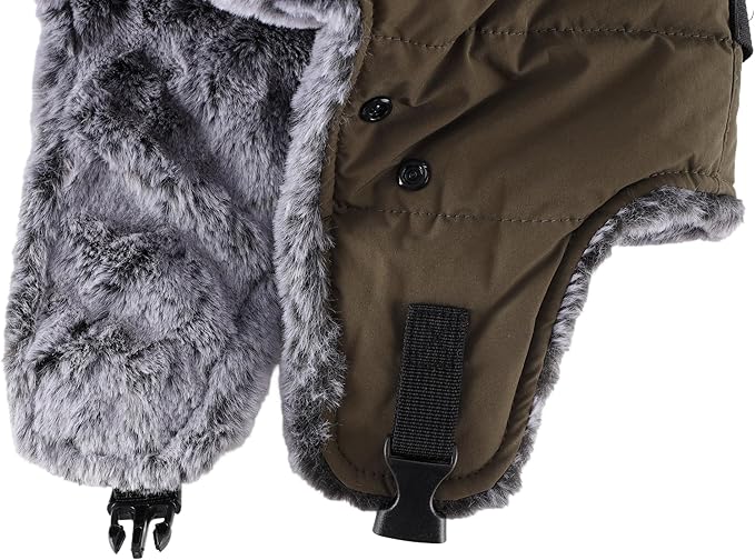 Connectyle Trapper Hat for Men Women Faux Fur Winter Hat with Ear Flaps Water-Resistant Hunting Hats Ushanka Skiing Cap