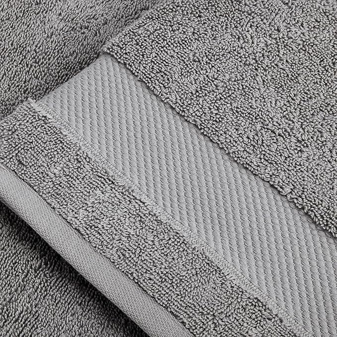 BIOWEAVES 100% Organic Cotton Bath Sheet Set of 2 | Soft Oversized Bath Towels | 700 GSM Premium Bath Towel Sheet Set GOTS Certified - Light Grey