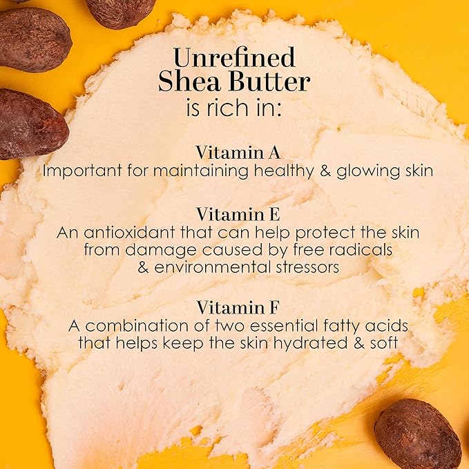 Raw Shea Butter - 100% Pure African Shea Butter for Hair and Body | with Natural Smoky Scent | Unrefined Moisturizer for Dry Skin, DIY Lip Balm, Body Butter, Lotion Bars- 8 oz Jar